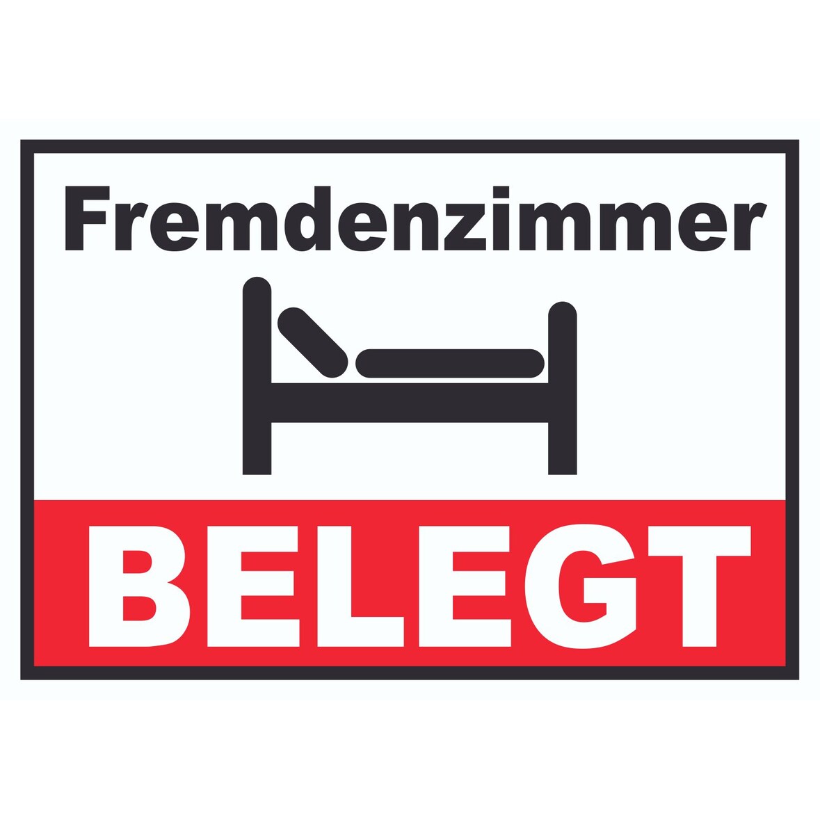 Fremdenzimmer BELEGT Schild  Zimmer BELEGT A6 (105x148mm)