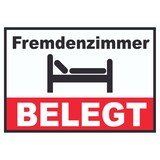 thumbnail of Fremdenzimmer BELEGT Schild  Zimmer BELEGT A6 (105x148mm)