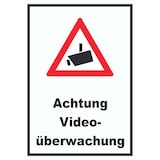thumbnail of Achtung Videoüberwachung Schild A2 Rückseite selbstklebend