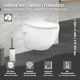 thumbnail of LuxeBath Wand-WC spülrandlos 49 cm kurz Weiß – Tiefspüler Keramik, Bidet-Funktion, Tornadospülung, Nano, WC-Sitz Softclose abnehmbar