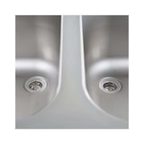 thumbnail of Lavello in acciaio inox armadiato per lavastoviglie con N.2 vasche con alzatina e gocciolatoio a sinistra L1800xP700xH850 mm - linea basic
