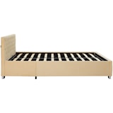 thumbnail of tectake Cama acolchoada com tiras LED e espaço de arrumação 140 x 200 cm bege