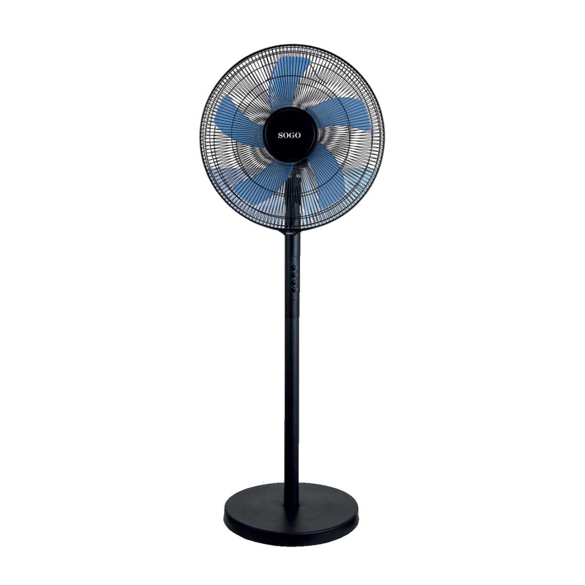 Ventoinha de pé SOGO VEN-SS-21270; Potência: 50W; 3 velocidades; Diâmetro: 40cm; Função de oscilação; Inclinação e altura ajustável