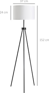 thumbnail of Stehlampe Standleuchte E27 Schwarz 37x37x152 cm mit Stativdesign 3 m Kabel Pedalschalter Stahlrahmen und klassischem Lampenschirm