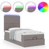 thumbnail of vidaXL Ottomane Bett mit Matratze & LEDs Taupe 90x200 cm Stoff