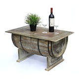 thumbnail of DanDiBo Couchtisch Wohnzimmer Vintage halbiertes Weinfass 5084-H 80 cm Tisch aus Holz Beistelltisch Weinregal Fass Bar