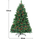 thumbnail of Albero di Natale artificiale Costway 135 cm con luci LED bianche calde, supporto in metallo, aghi in PVC