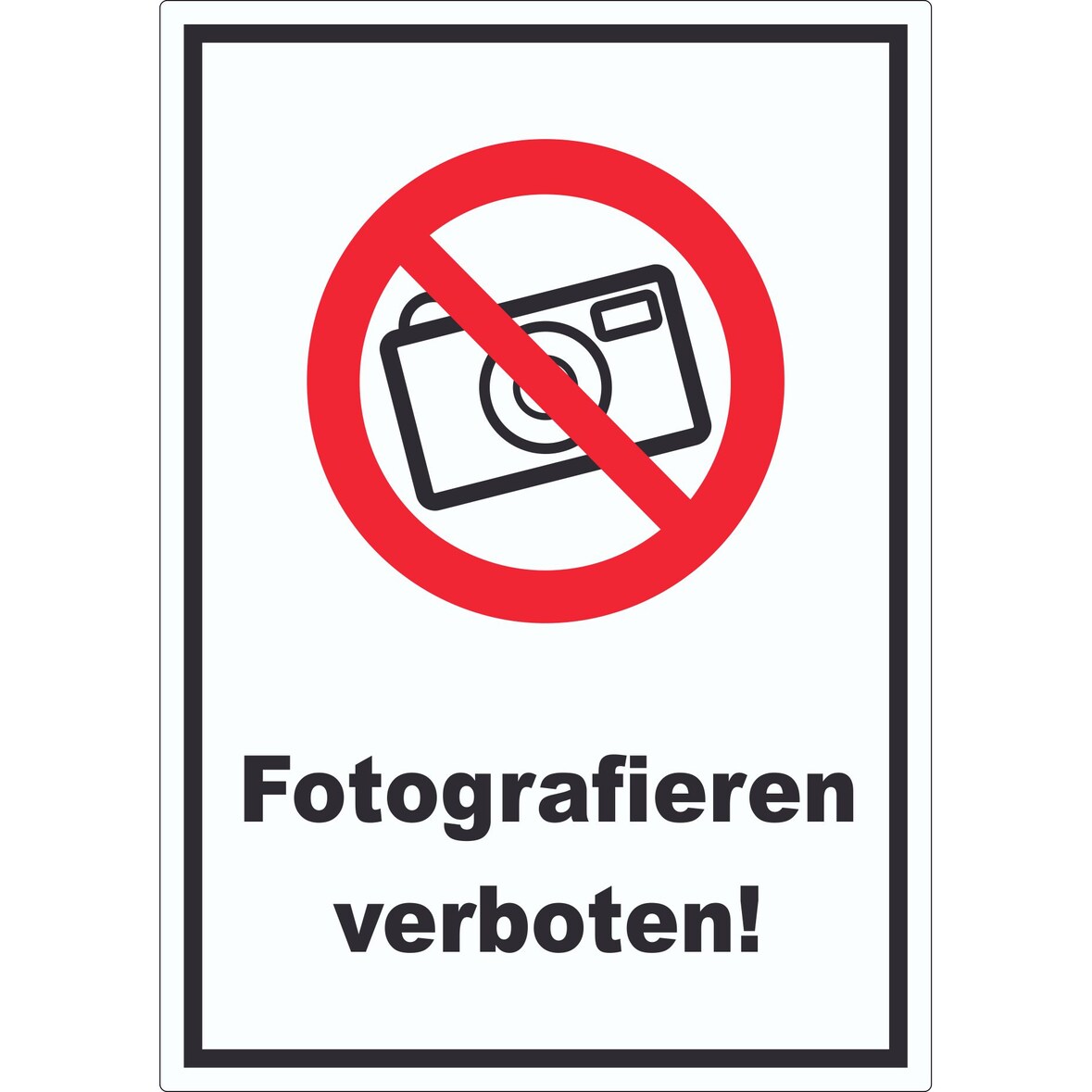 Fotografieren verboten Aufkleber Keine Photos A8 (52x74mm)