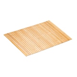 thumbnail of Relaxdays Badvorleger aus Bambus, 80x50 cm, rutschfester Duschvorleger, zusammenrollbare Badezimmermatte, natur/weiß
