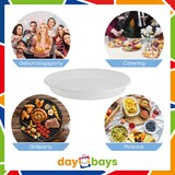 thumbnail of DayBays Plastikteller Ungeteilt 800 Stück Weiß Rund Menüteller Plastik Teller 22 cm Einweg Spülmaschinenbeständig