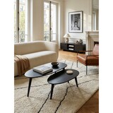 thumbnail of Retro Couchtische aus Mango Massivholz, 2er Set für stilvollen Wohnbereich. Schwarz, 100x50x42 cm | Kadima Design