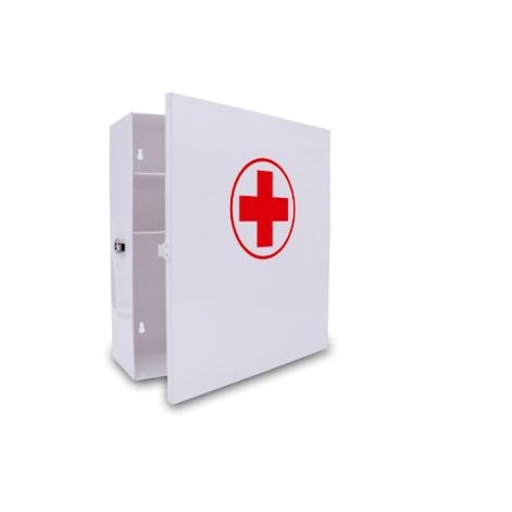 Armoire pharmacie q-connect en metal livre vide 4 compartiments l33xp12x36cm
