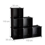 thumbnail of Relaxdays Stufenregal 6 Fächer, Steckregal als Kleiderschrank oder Raumteiler, offenes Regalsystem, schwarz