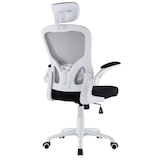 thumbnail of Chaise de bureau ergonomique pivotante avec soutien lombaire, accoudoirs et appui-tête, hauteur réglable - Blanc