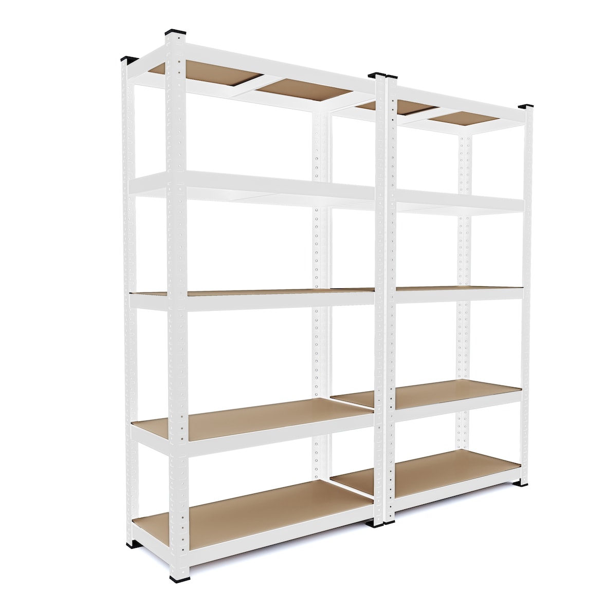 2 Scaffali In Metallo E MDF Scaffale Ad Alta Portata Fino a 875 kg Con 5 Ripiani Regolabili Per Garage Officina Cantina Magazzino 180x90x40cm (Bianco)