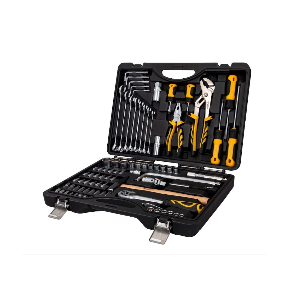 Malette à outils 84 pièces Chrome vanadium Boite à outils Finition chromée satinée VITO