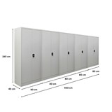thumbnail of PROREGAL Mega Deal 5x Flügeltürenschrank ELEPHANT Metall Aktenschrank komplett montiert abschließbar 180x80x40cm Stahl 4 Ebenen Stahlschrank Lichtgrau