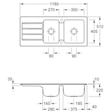 thumbnail of Villeroy&Boch Spülbecken, Küchenspüle Architectura 80 Steam 1160x510mm, Unterschrankbreite 80cm