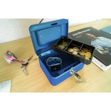 thumbnail of ARREGUI Elegant C9215 Caja Caudales con Llave para Transportar Dinero | Caja de Seguridad acero con bandeja | Caja fuerte portatil 15 cm ancho | Azul