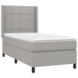 thumbnail of vidaXL Boxspringbett mit Matratze & LED Hellgrau 90x200 cm Stoff