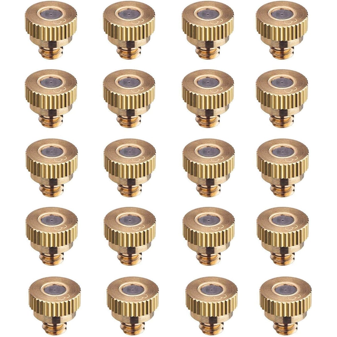 SUPERFOG Pack de 20 Toberas de latón para Sistemas de nebulización. Rosca Compatible con el 99% de los Sistemas. Orificio de 0,3 mm.
