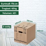 thumbnail of 90 x Bücherkarton Compact 40 kg Traglast stabiler Umzugskarton Bücherkiste Umzug 2-wellige Movebox BB-Verpackungen
