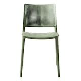 thumbnail of Set van 4 cactusgroene kunststof terrasstoelen