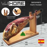 thumbnail of WellHome - Hamhouder van grenenhout 40x16x23 cm, met stalen hardware en bevestiging