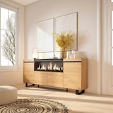 thumbnail of Sideboard, Schrank, Küche, Sideboard, Flurschrank, 210, 4 Türen, XXL Elektrokamin, Industriedesign, Modern, Eiche _ 418_12