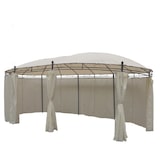 thumbnail of Pavillon Stahl pulverbeschichtet oval 5,3 x 3,5 m Dach und Seitenteile beige : Beige
