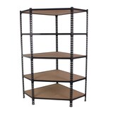 thumbnail of SimonRack Estanteria Esquina Metalica, 1800x900x300 mm, 5 Alturas Madera, 200 kg de Punto Flexión, Antracita - Maderclick Corner