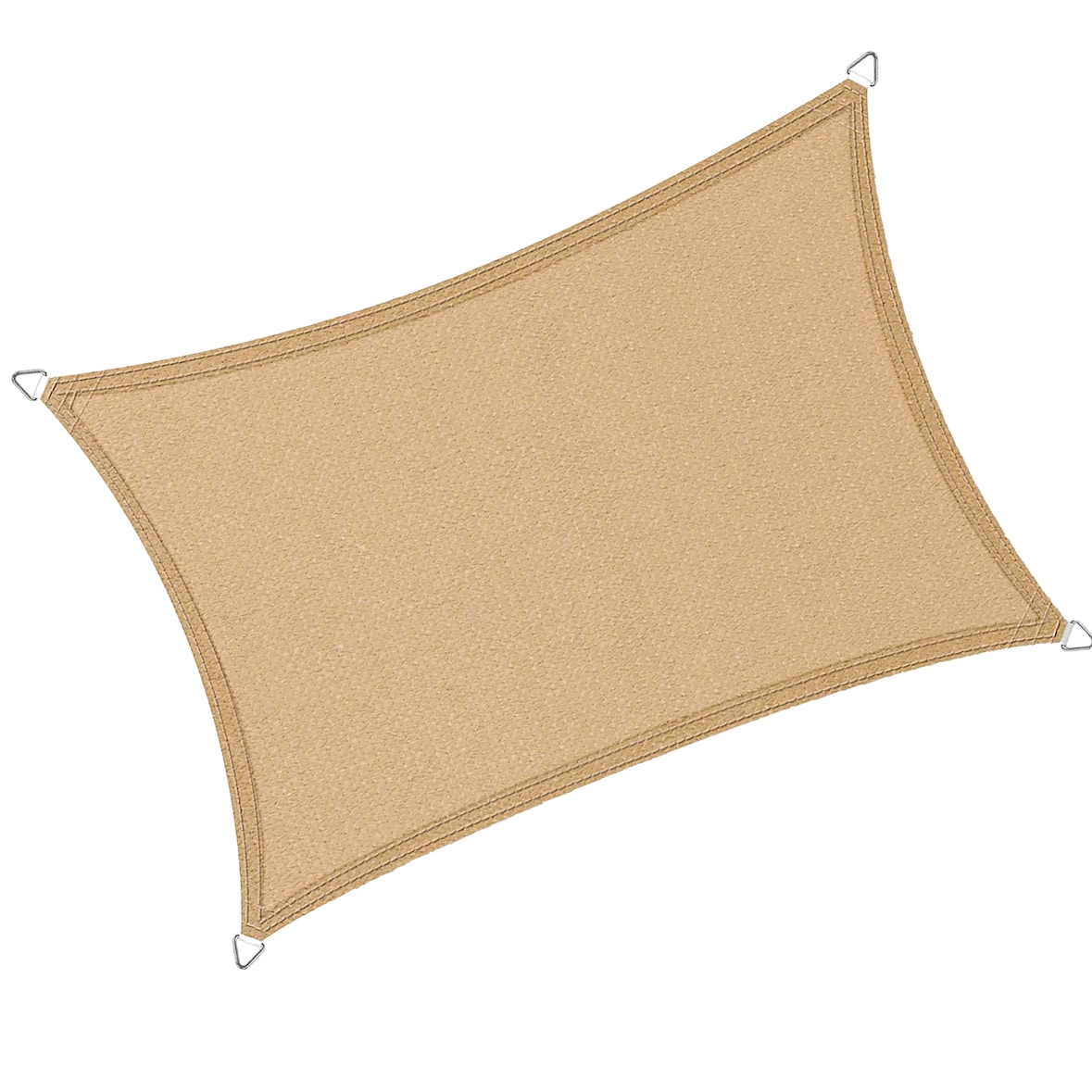 Sonnensegel SunComfort Rechteckig - Profi Sonnenschutz aus HDPE-Gewebe Farbe:Sand,Größe:2.00 x 4.00 m