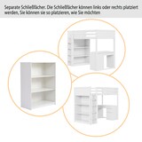 thumbnail of Hochbett 90×200 cm mit Stauraum Computertisch Modulbauweise Platzsparend Lattenrost Weiß Holz robust modernes Design