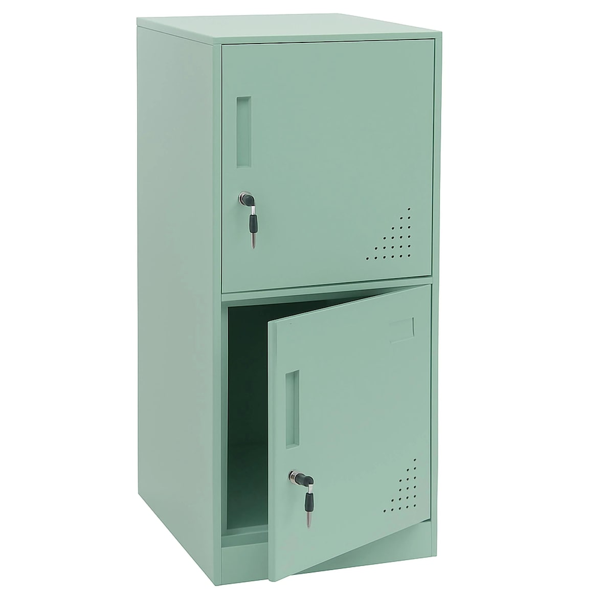 Décoshop26 - Armoire vestiaire métallique casier de rangement 2 portes 90x38x45 cm vert menthe 04_0008947
