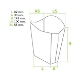 thumbnail of MONOUSO - Caja Kraft para Patatas Fritas Grande 8,2x3,3x14,9cm (400 Uds)