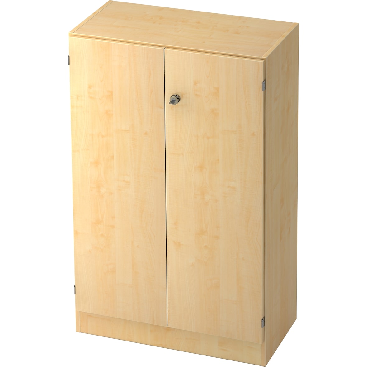 bümö office Aktenschrank abschließbar, Büroschrank klein aus FSC-Holz, 80cm breit in Ahorn - abschließbarer Schrank, Büroschrank abschließbar, Büro