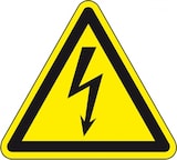thumbnail of Dreifke® Aufkleber | Warnschild Warnung vor elektrischer Spannung,ASR/ISO,Folie,SL 100mm,500/Rolle