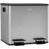 thumbnail of Cubo de basura de cocina con 2 compartimentos 2x15L papelera de cocina de acero inoxidable con pedales tapas de cierre suave y cubo extraíble plata