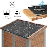 thumbnail of Merax Gartenschrank mit ausklappbarer Arbeitsplatte, Tannenholz, mit verstellbaren Regalböden, Haken & Sicherheitsverschluss, Naturholzfarbe