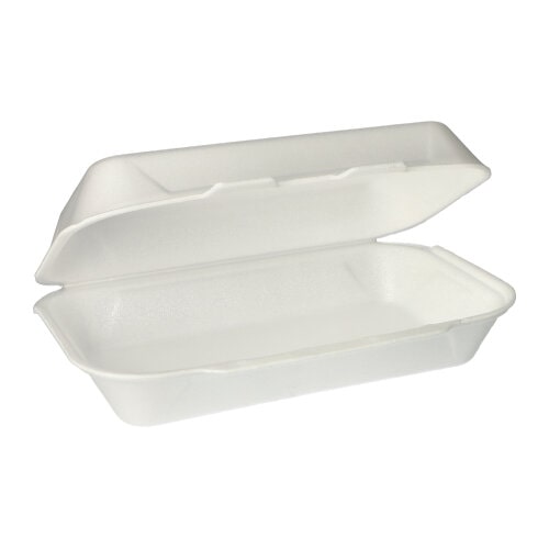 4 X 100 Allzweckboxen mit Klappdeckeln, EPS 1800 ml 7,5 cm x 24 cm x 13,3 cm weiss