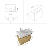 thumbnail of Alpenberger Waschbecken mit Unterschrank 45 cm | Badmöbel Vormontiert | Badschrank mit SoftClose Klapptür Gäste-WC Waschplatz| Robustes Keramikbecken
