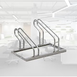 thumbnail of BRASQ Fietsenrek voor 2 Fietsen - Fietsentandaard - Fietsrek - Fietsbeugel voor Vloer Inclusief bevestigingsmateriaal - Zilver