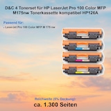thumbnail of D&C 4 Tonerset für HP LaserJet Pro 100 Color MFP M175nw Tonerkassette kompatibel HP126A