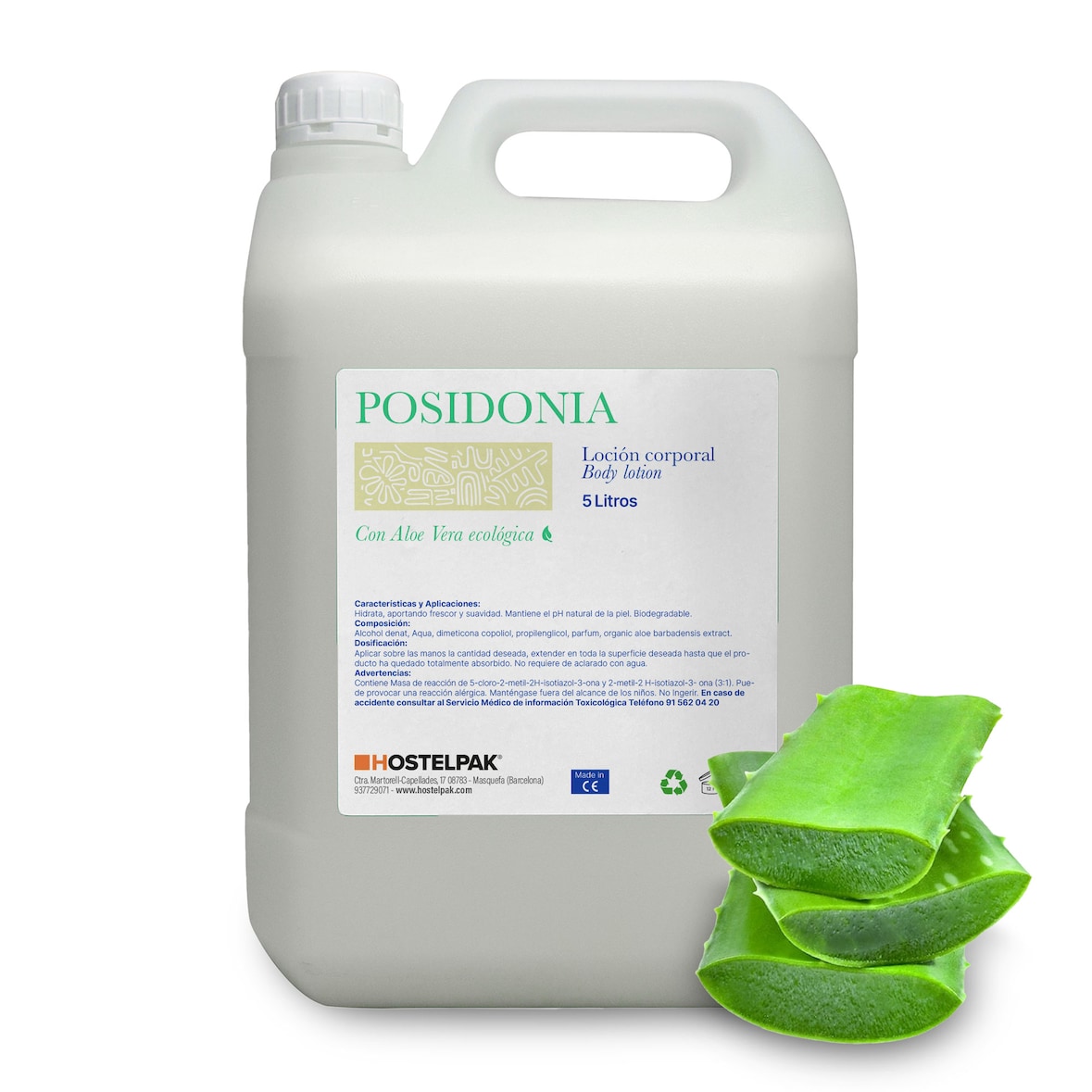 Bodymilk - Colección Posidonia - 5L - Amenities hotel, Cuidado personal, pH neutro, Aloe Vera Ecológica
