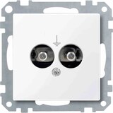 thumbnail of System M Tragring, Potenzialausgleich-Steckdose, aktivweiß, glänzend, Befestigung mit Schraube, mit Aufdruck, ohne Beschriftungsfeld