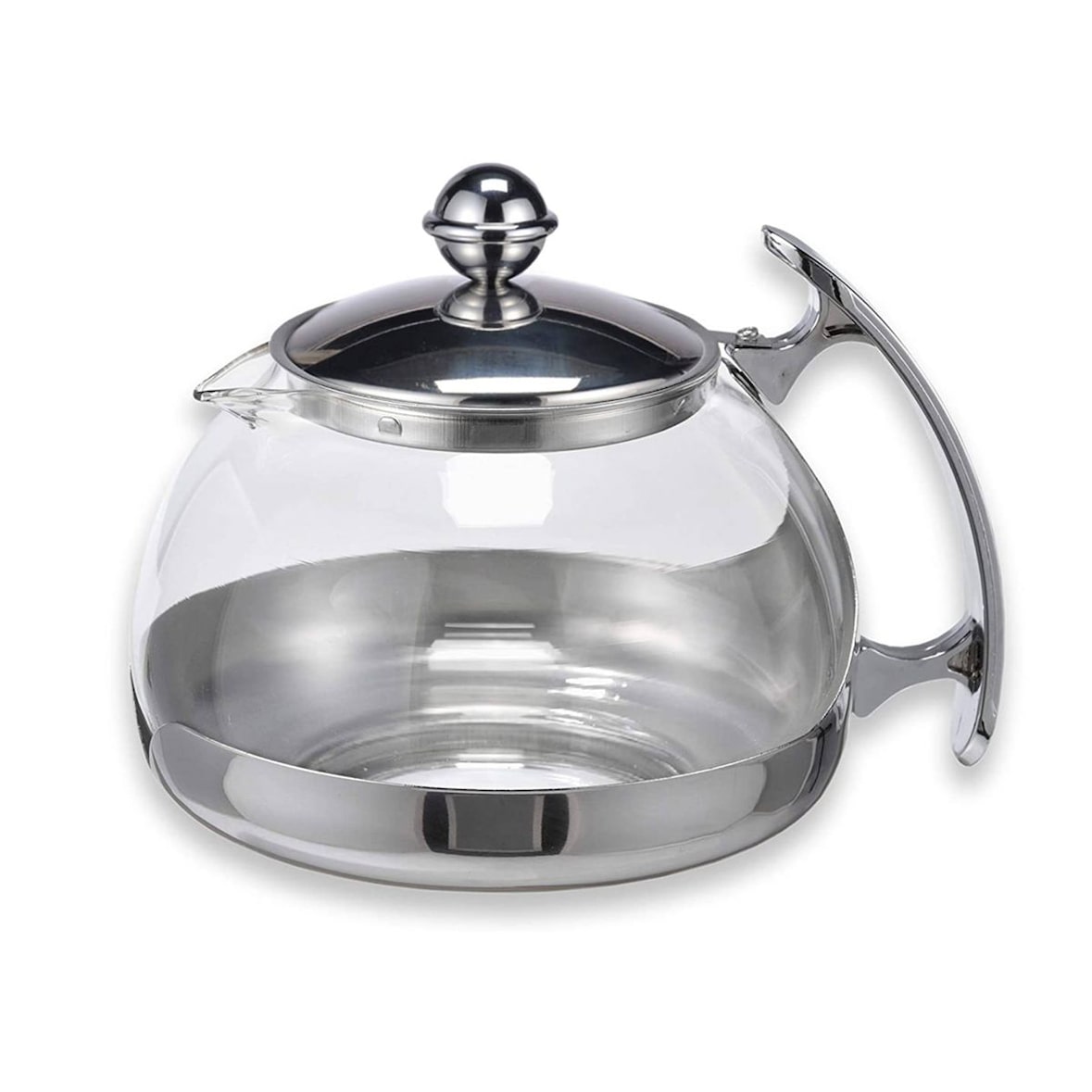 Teekanne Glas mit Edelstahl Stövchen Tee Set Teewärmer Teebereiter ca. 1,2 Liter