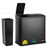 thumbnail of SVITA TC3X20 pedaalemmer 60 liter zwart 20L triple XXL afvalbak 3-compartimenten afvalscheiding keukenemmer