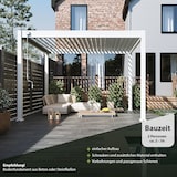 thumbnail of Weide Classic | Pergola Aluminium freistehend | 3 x 3,6 M | Lamellendach weiß