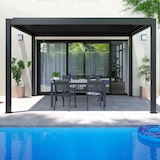 thumbnail of Pergola bioclimatique 3 x 4 m autoportée avec 3 stores gris