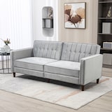 thumbnail of Sofá Cama de 3 Plazas Sofá Cama Convertible Tapizado en Terciopelo con Respaldo Reclinable Asientos Acolchados y Patas de Madera 189x80,5x78,5 cm